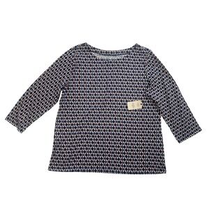 NWT St Johns Bay Women's XL Birds Print Classic Boatneck Tee 3/4 Sleeve Knit Top